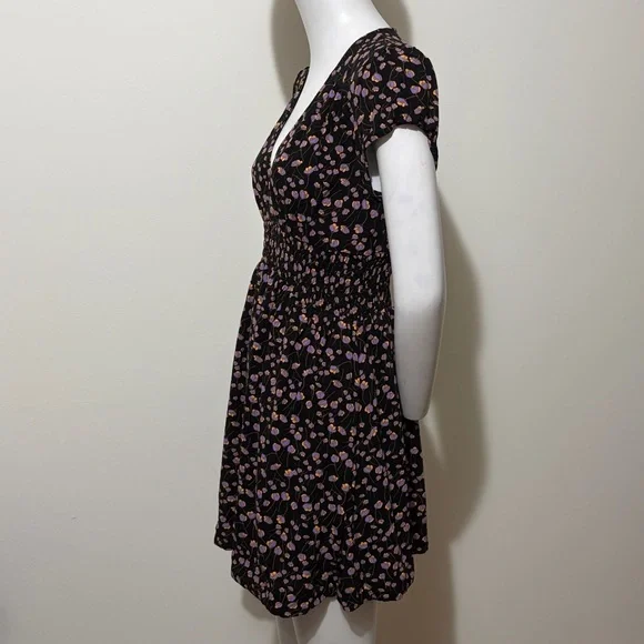Free People Pretty Baby Black Floral Backless Dress Size SP - Picture 5 of 9